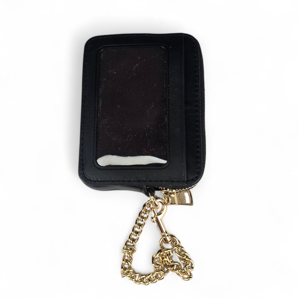 Coach Black Zip Card Case With Quilting Gold Hardware - Picture 2 of 6